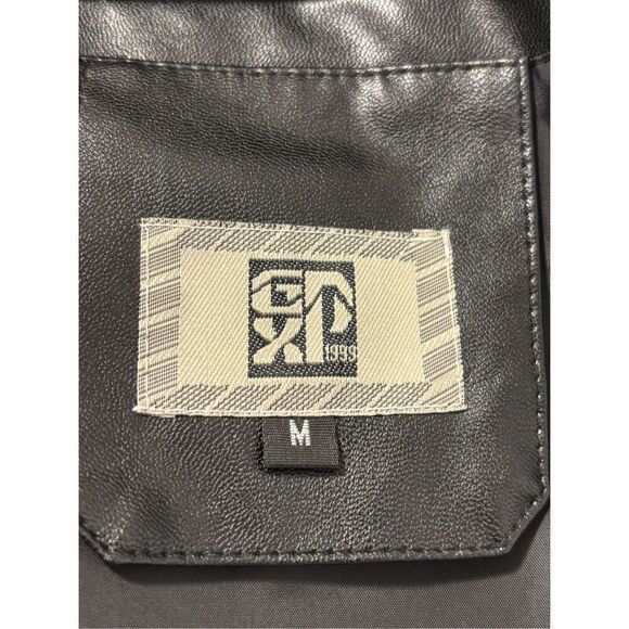 **SALE** Men's GXP Eagle Wings Full Zip Faux Leather Bomber Jacket Black Medium - Picture 7 of 8